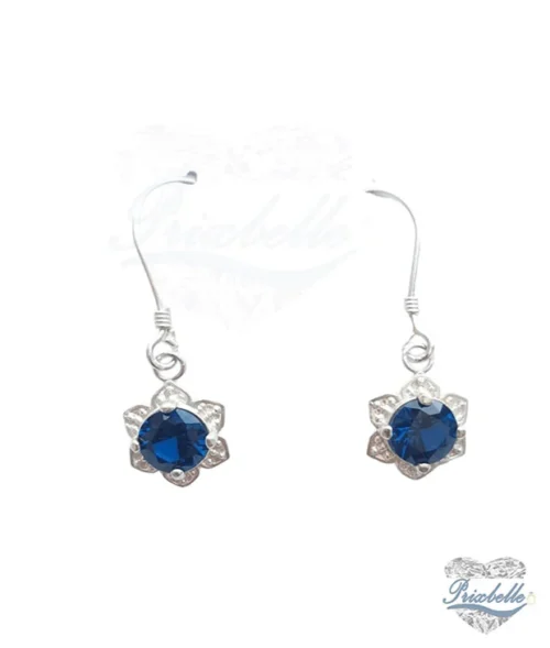 Pendientes largos azules en Flor