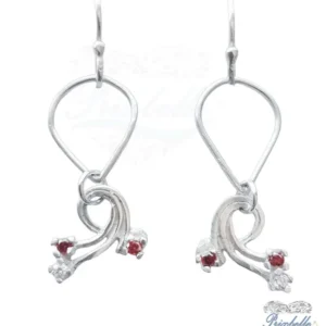 aretes en e, rojos