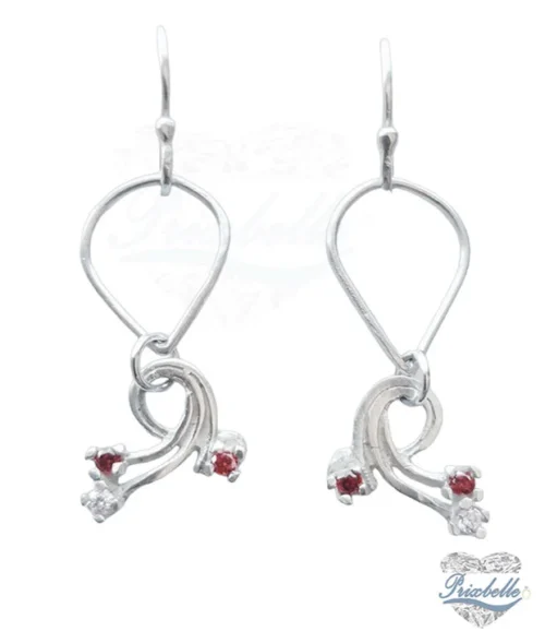 aretes en e, rojos