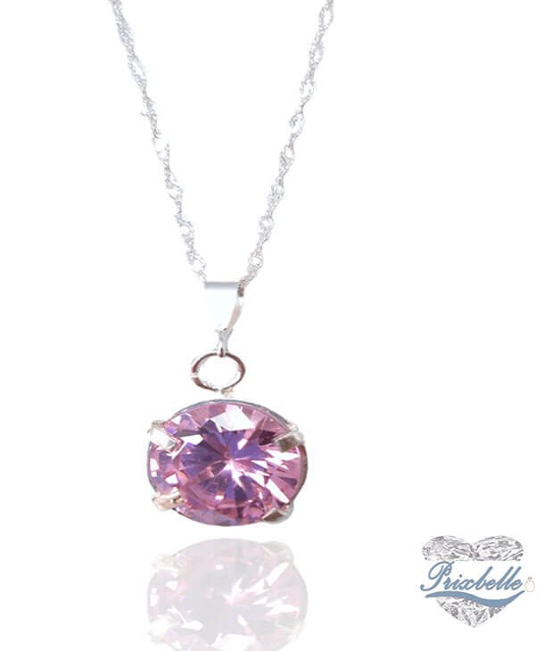 Hermoso collar con piedra Rosa Francia