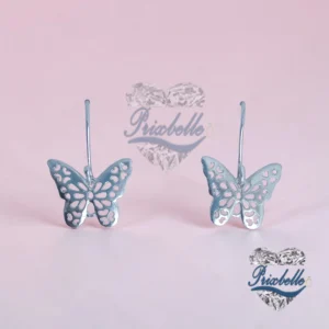 aretes en mariposa de plata fina