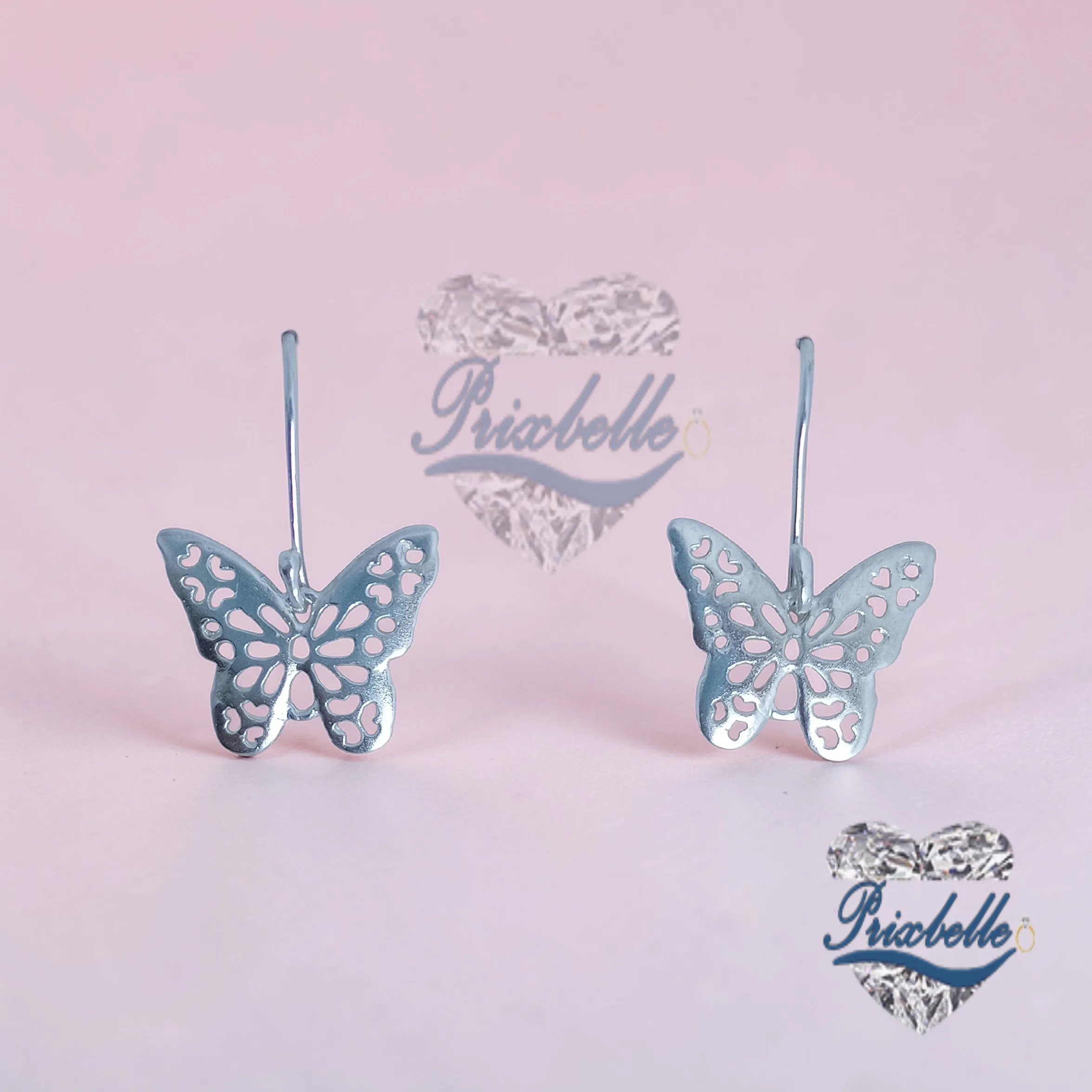 aretes en mariposa de plata fina
