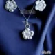 Conjunto en floral de Plata Fina