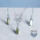 conjunto en piedra verde colgante
